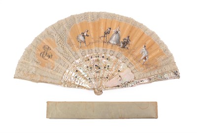 Lot 5125 - Alexandre: A Brussels Lace and Painted Fan From The Workshops of French Fan Maker Alexandre,...