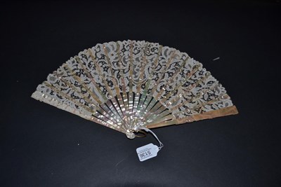 Lot 5136 - Ghent Valenciennes, A Very Fine Handmade Bobbin Lace Leaf, circa 1900, mounted on plain pink...