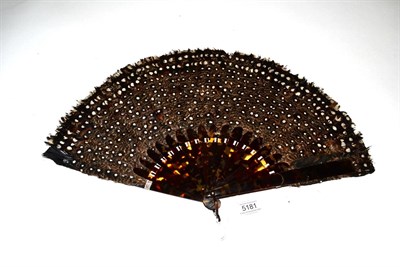 Lot 5181 - A Last Quarter 19th Century Pheasant Feather Fan, the monture of tortoiseshell, the gorge...
