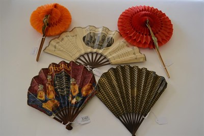 Lot 5187 - Perfume Advertising Fans for the companies L.T Piver, Bourjois, in France, F Wolff and Sohn in...