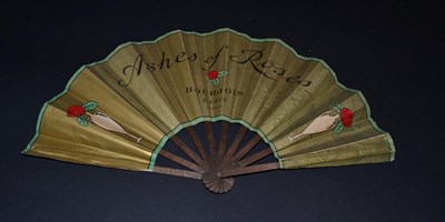 Lot 5188 - Bourjois: An Advertising Fan for the perfume ''Ashes of Roses'', the textured gold paper leaf...