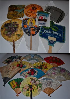 Lot 5193 - Food and Drink Advertising! A Quantity of US and European Fixed and Folding Fans to include a...