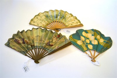 Lot 5201 - Three 20th Century French Advertising Fans, the first advertising the Hotel des Réservoirs in...