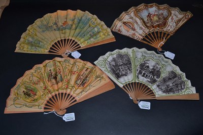 Lot 5202 - Four 20th Century Advertising Fans for Parisian Restaurants: to include The Restaurant du...