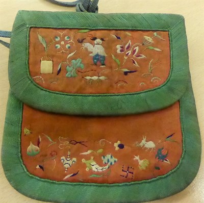 Lot 5219 - Four Good Chinese Purses, probably for holding perfume or spice, (Xiang Nang), late 19th or...