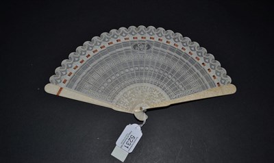 Lot 5231 - A Very Elegant Early 19th Century Chinese Carved Ivory Brisé Fan, Qing Dynasty, with...