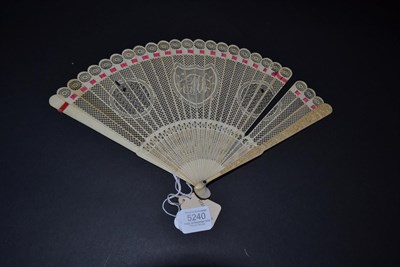 Lot 5240 - A Late 18th Century/Early 19th Century Chinese Carved Ivory Brisé Fan, Qing Dynasty, the...