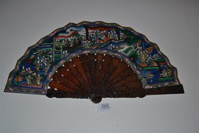 Lot 5243 - A Good Large Carved Tortoiseshell Chinese Fan, mid to late 19th century, Qing Dynasty, the...