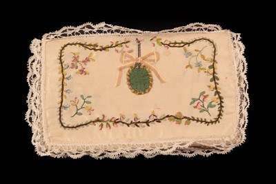 Lot 5256 - A Rare Example of An Early 19th Century Letter Case, with four delicately embroidered panels...