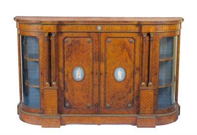 Lot 1310 - A Victorian Figured Walnut, Gilt Metal and Floral Marquetry Credenza, circa 1860, the...