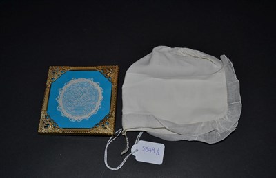 Lot 5349 - Hollie Point: A Very Simple Baby Bonnet with crown and back panel insertions of Hollie Point needle