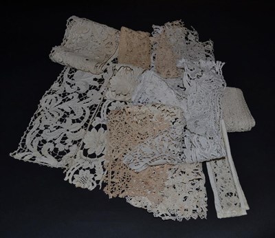 Lot 5358 - A Quantity of Fragments and Lengths of Needle Lace from the 17th and 18th centuries, and a few 19th