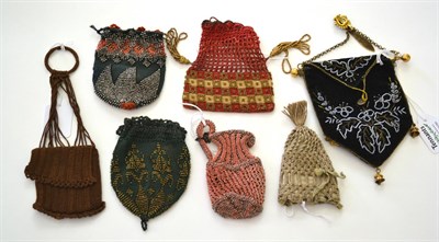 Lot 5369 - A Varied Selection of 19th Century Reticules and Coin Purses, to include a shaped  velvet...