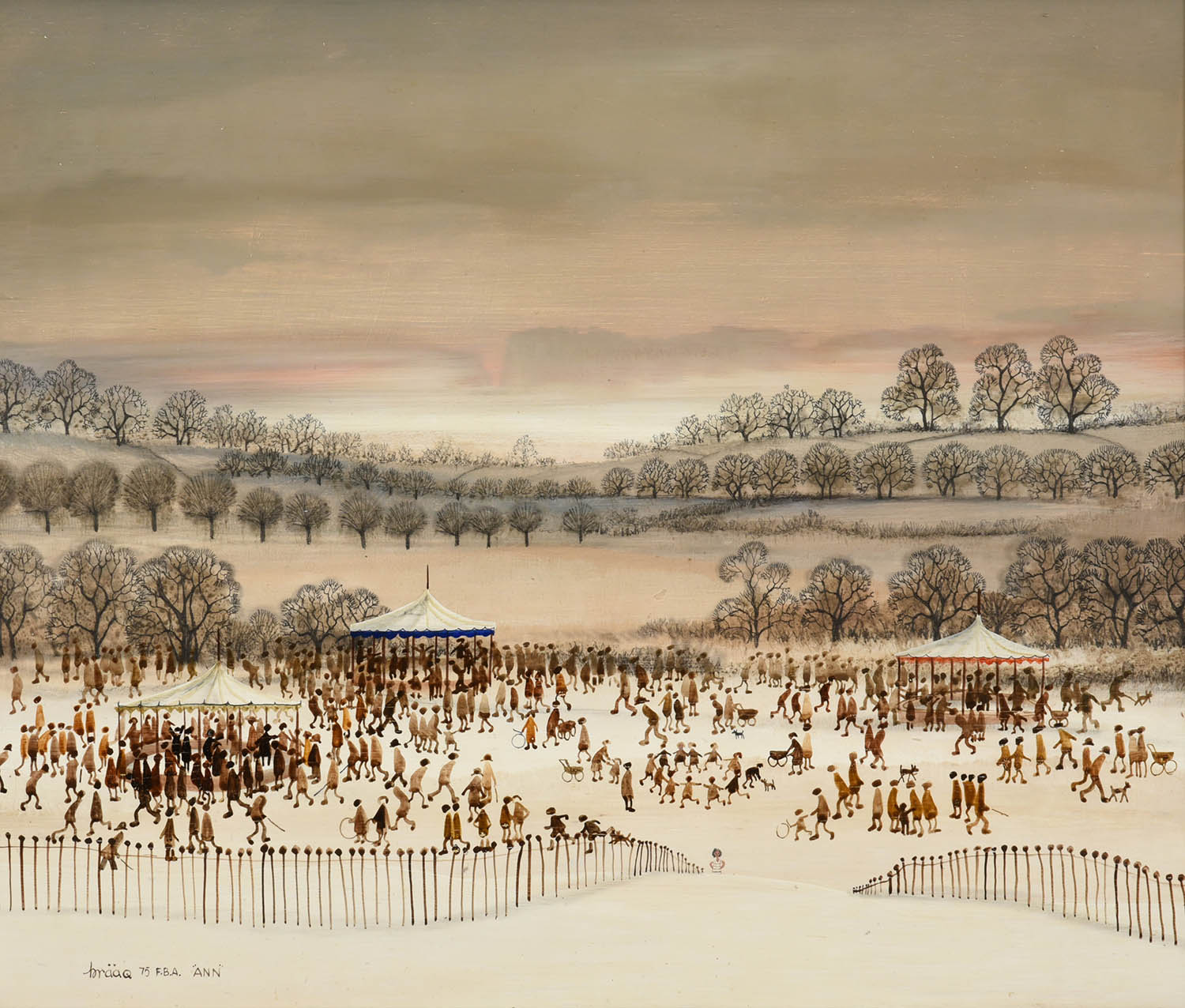Lot 1071 - Brian Shields 'Braaq' FBA (1951-1997) ''Fête Day'' Signed and dated (19)75, inscribed ''Ann'',...