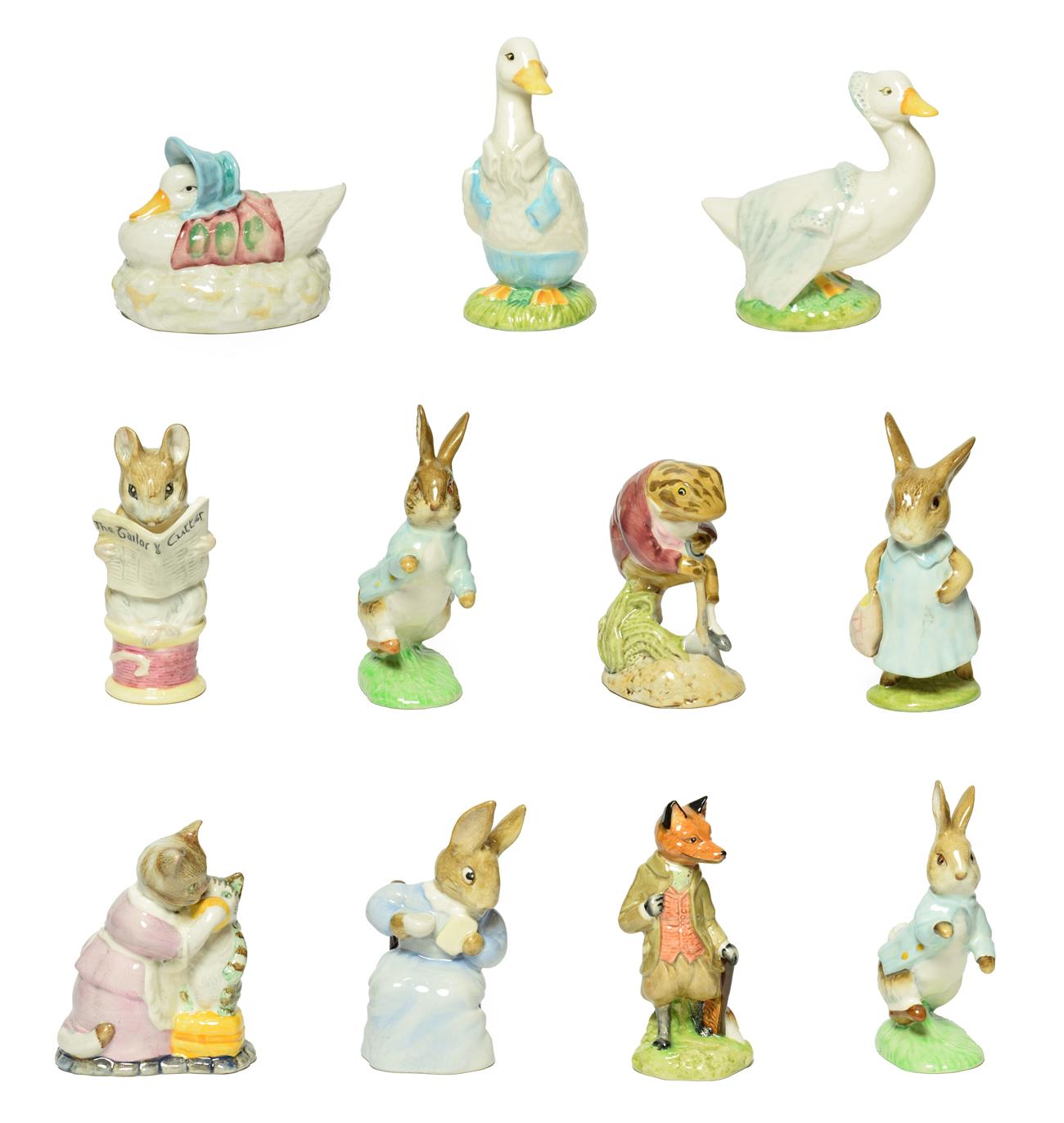 Lot 8 - Beswick Beatrix Potter Figures Including: 'Mr. Jeremy Fisher Digging, 'Mr. Todd and 'Tabitha...