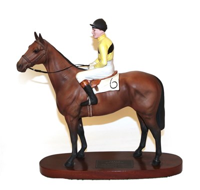 Lot 14 - Beswick Connoisseur Horse 'Arkle - Pat Taaffe Up', model No. 2084, bay matt, on wooden plinth