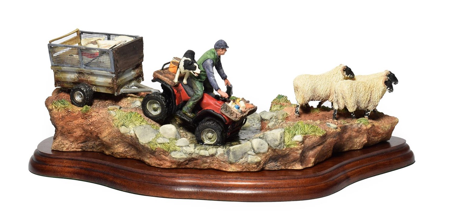 Lot 42 - Border Fine Arts 'All In A Day's Work' (Farmer on ATV Herding Sheep), model No. B0593 by Kirsty...