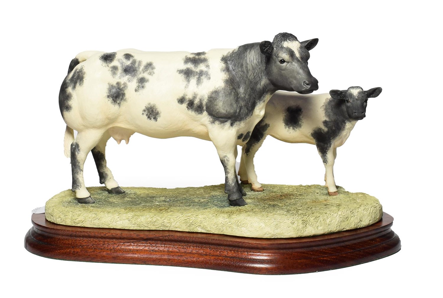 Lot 48 - Border Fine Arts 'Belgian Blue Cow and Calf' (Style One), model No.B0590 by Ray Ayres, limited...