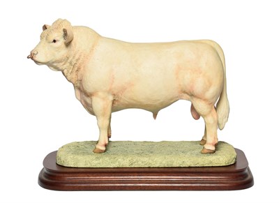 Lot 66 - Border Fine Arts 'Charolais Bull' (Style One), model No. L112 by Ray Ayres, limited edition...