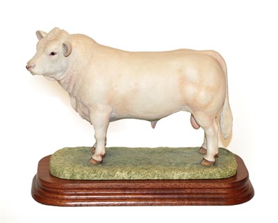 Lot 67 - Border Fine Arts 'Charolais Bull' (Style One), model No. L112 by Ray Ayres, limited edition...