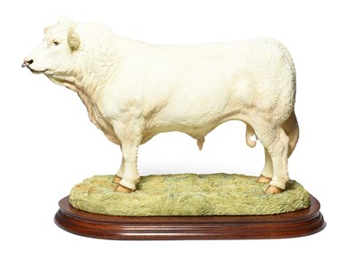 Lot 68 - Border Fine Arts 'Charolais Bull' (Style Two), model No. B0587 by Jack Crewdson, limited...