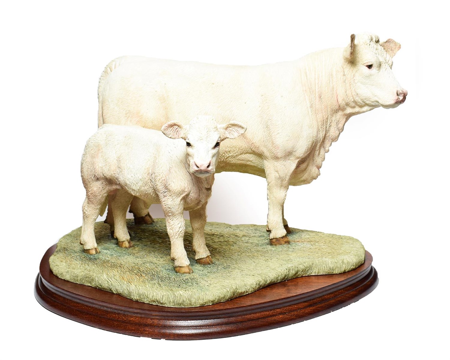 Lot 71 - Border Fine Arts 'Charolais Cow and Calf' (Style Three), model No. B0742 by Jack Crewdson,...
