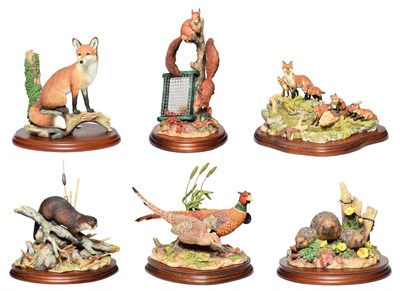 Lot 76 - Border Fine Arts Countryside Groups Including: 'Family Outing' (Vixen and five cubs), model No....
