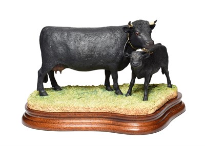 Lot 80 - Border Fine Arts 'Dexter Cow and Calf', model No. B0974 by Ray Ayres, limited edition 12/500,...