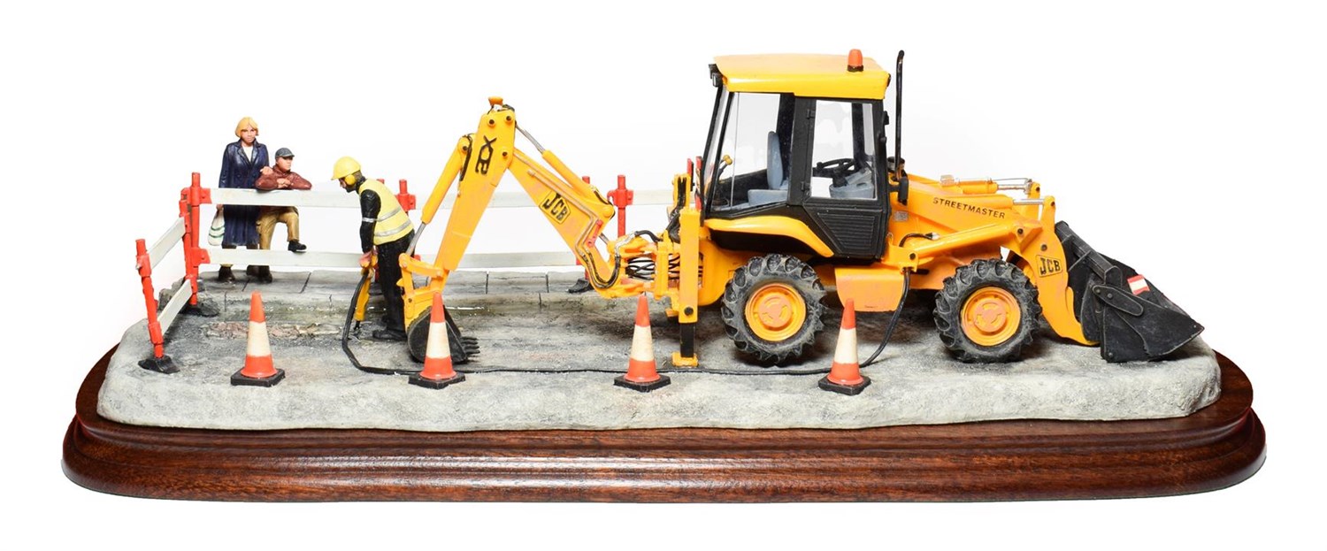 Lot 86 - Border Fine Arts Essential Repairs (Workman with JCB back hoe), model No. B0652 by Ray Ayres,...