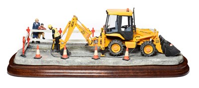 Lot 87 - Border Fine Arts Essential Repairs (Workman with JCB back hoe), model No. B0652 by Ray Ayres,...