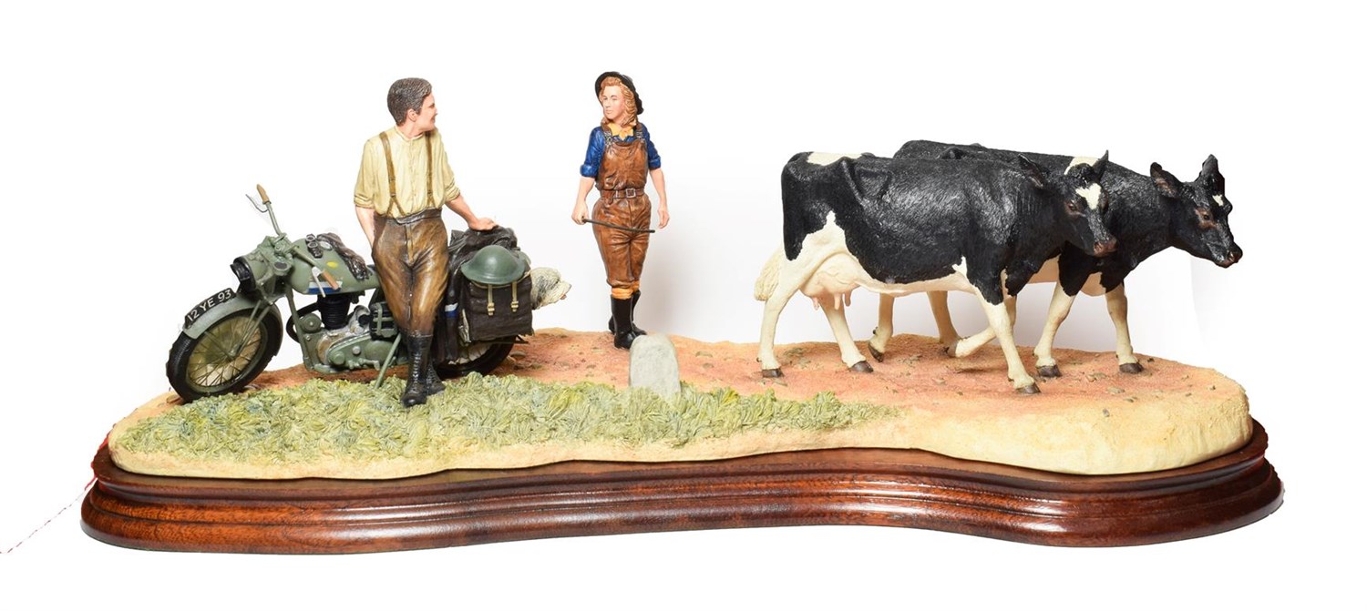Lot 92 - Border Fine Arts 'Flat Refusal' (Friesian Cows), model No. B0650 by Kirsty Armstrong, limited...