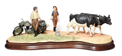 Lot 93 - Border Fine Arts 'Flat Refusal' (Friesian Cows), model No. B0650 by Kirsty Armstrong, limited...