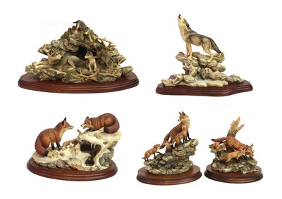 Lot 96 - Border Fine Arts Fox Models Comprising: 'Moving Home', limited edition 429/1500; 'Look, Listen...