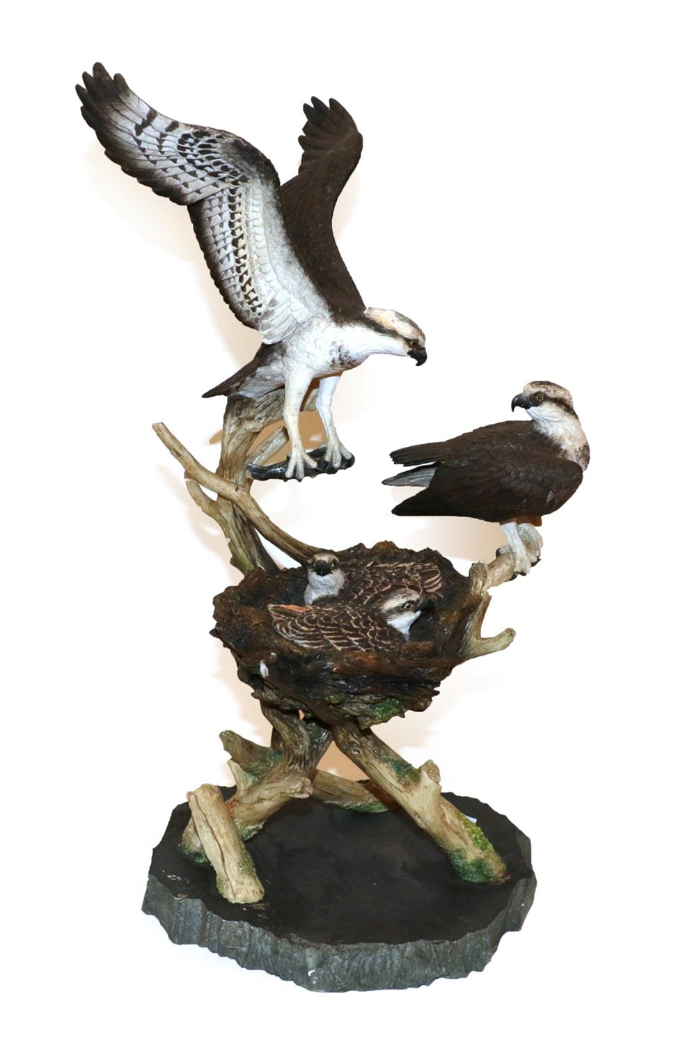 Lot 100 - Border Fine Arts 'Fresh from the Spey', (Osprey feeding young), model No. B1272, by Keith...