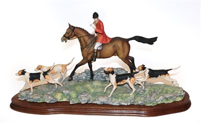 Lot 104 - Border Fine Arts 'Gone Away' (Mounted Huntsman and four Hounds), model No. L71 by David Geenty,...