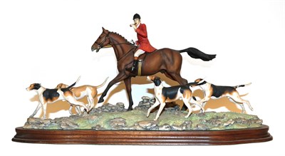 Lot 105 - Border Fine Arts 'Gone Away' (Mounted Huntsman and four Hounds), model No. L71 by David Geenty,...