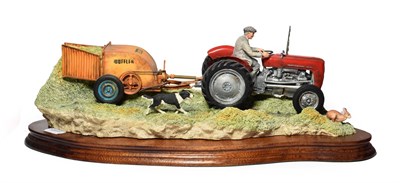 Lot 110 - Border Fine Arts 'Hay Turning' (Massey Ferguson Tractor and Wuffler), model No. JH110 by Ray Ayres