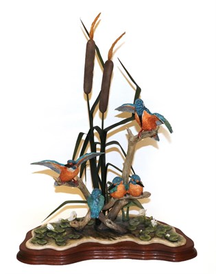Lot 118 - Border Fine Arts Kingfisher Models Comprising: 'Halcyon Days' (Kingfishers), model No. L115 by...