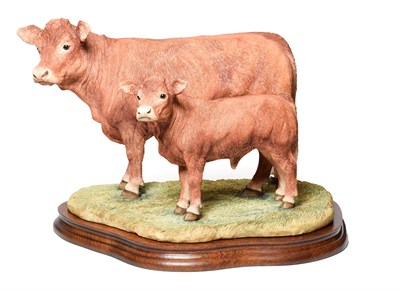 Lot 124 - Border Fine Arts 'Limousin Cow and Calf' (Style Two), model No. B0657 by Jack Crewdson, limited...