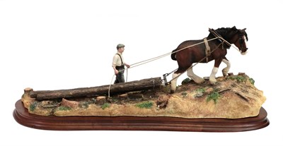 Lot 126 - Border Fine Arts 'Logging', model No. B0700, by Ray Ayres, limited edition 863/1750, on wood...