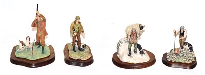 Lot 128 - Border Fine Arts Man and Dog Models Comprising: 'Winter Rescue', model No.  JH41 by Anne...