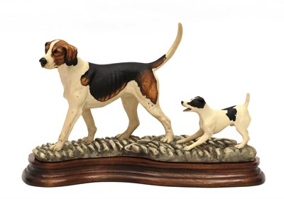 Lot 136 - Border Fine Arts 'Old English Foxhound and Short Haired Fox Terrier', model No. L91 by Mairi...
