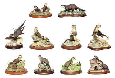 Lot 137 - Border Fine Arts Otter Groups: 'Lord Of The River', model No. 85 by Elizabeth Waugh, limited...