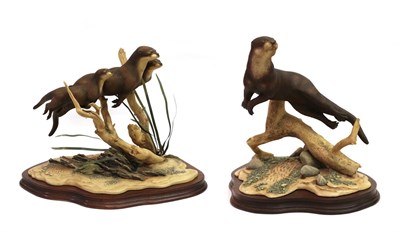 Lot 138 - Border Fine Arts Otter Models: 'Lord of the River', limited edition 865/950 and 'Ladies of the...