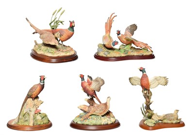 Lot 139 - Border Fine Arts Pheasant Groups Including: 'Taking Flight' (Brace of Pheasants), model No....