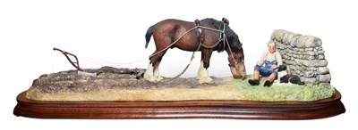 Lot 140 - Border Fine Arts 'Ploughman's Lunch' (Shire, Farmer and Collie), model No. B0090 by Anne Wall,...