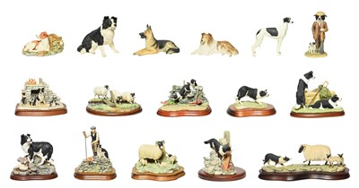 Lot 151 - Border Fine Arts Sheep and Collie Figure Including: 'Jock's Pride' (Sheep dog and pups), model...