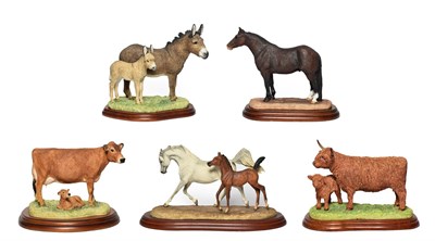 Lot 163 - Border Fine Arts Studio Models Comprising: 'Arab Mare and Foal', model No.A0186; 'Quarter...