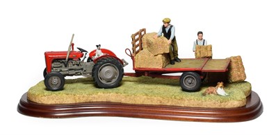 Lot 164 - Border Fine Arts Studio Tractor 'Loading Up' (MF 35), model No. A3448 by Ray Ayres, on wood...