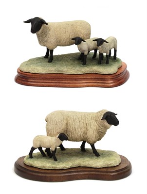 Lot 166 - Border Fine Arts 'Suffolk Ewe and Lambs' (Style One), model No. L87, limited edition 966/1250...